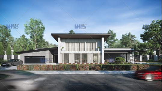 Proiect personalizat casa moderna cu garaj si piscina - Bucuresti